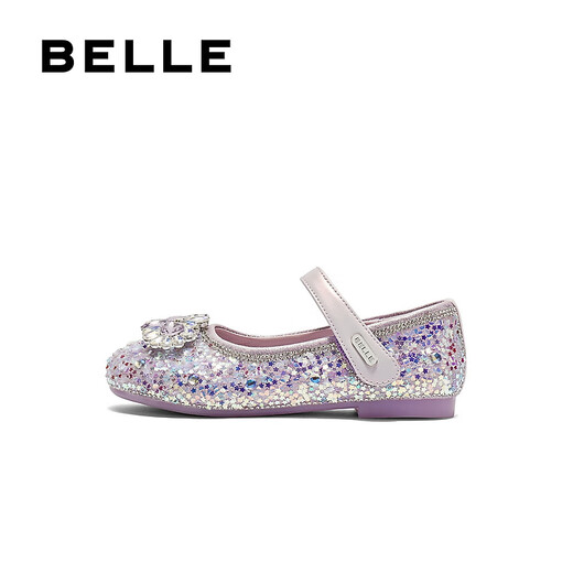 Belle Sparkling Colorful Mary Jane Shoes Girls' Mall Same Style Exquisite Princess Shoes 99902C85 Purple 28