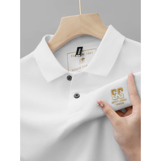 Pier Cardin Sommer Pure Cotton Herren Kurzärärmelte T-Shirt High-End-Sticktes Revers großer Vielseitigkeit, viel Eleved Männerpolo Paul Shirt Trendy T 6628 Schwarz [Hauptbild] M /48