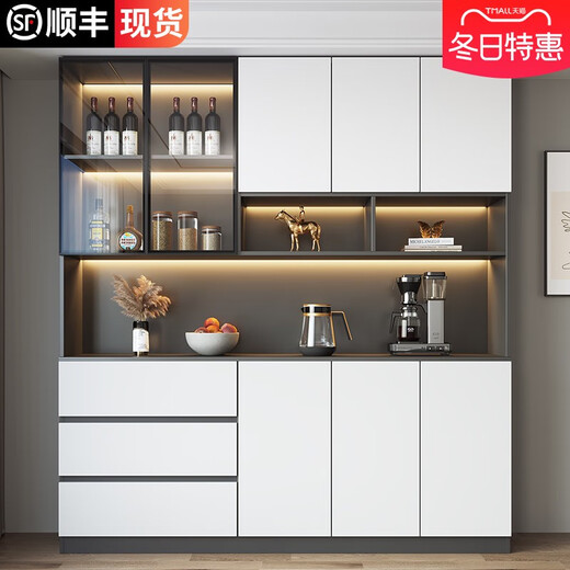 小木窝（XIAOMUWO）餐边柜高柜一体靠墙现代简约轻奢客厅餐厅家用茶水酒柜收纳储物柜 款式15280*40*220顺丰安装 双门