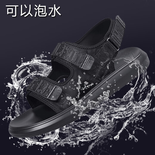 Smyslenny轻奢侈新品牌凉鞋男士2025夏季软底运动沙滩鞋青少年学生休闲 黑色6187升级版 38 标准运动鞋尺码