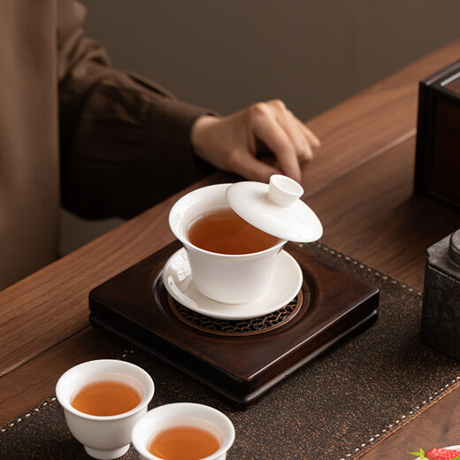 SUSHI CERAMICS Sancai bowl Chinese White Kung Fu tea set tea bowl