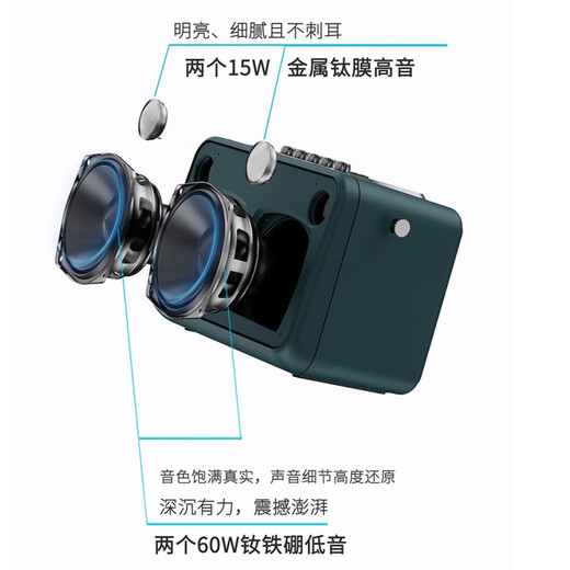 SACCVH's flagship S6PRO musical instrument speaker 150-watt electric blowpipe saxophone guitar singing outdoor Bluetooth speaker S6pro Deep Sea Blue (150W power)