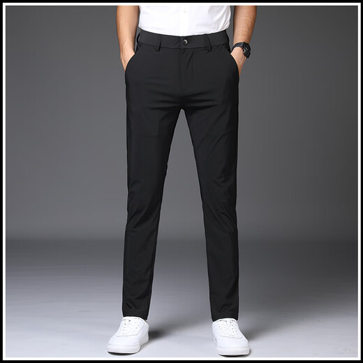 Gy yagel schwarze hose Männer schlanke Füße Eis Seiden Hoch elastische Sommer Dünne lässige Gelegenheitsanzug Hosen 1098 Blau Neun Punkte + 1098 Blau neun Punkte 29 Taillenumfang zwei Fuß zwei