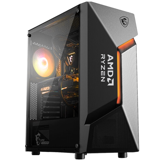 MSI Family Bucket AMD Ryzen 9700X/5060 Game Console Computer Desktop Assembly Computer Host DIY Complete Machine Air Duct Cooling Chassis Configuration Two 9700X/32G/1T