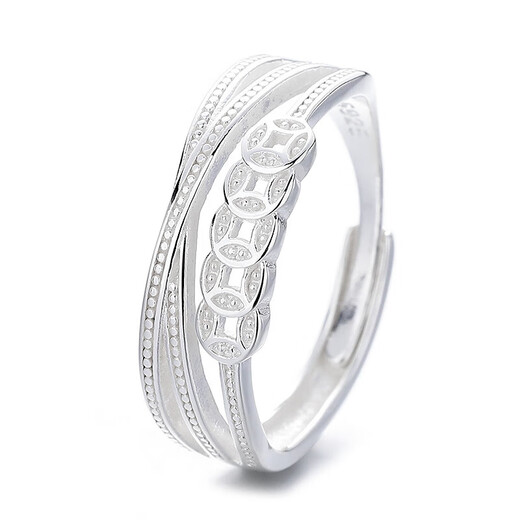 S925 sterling silver copper coin ring retro distressed ethnic style multi-layered winding ring index finger YJ267 distressed approximately 3.2 grams opening adjustable