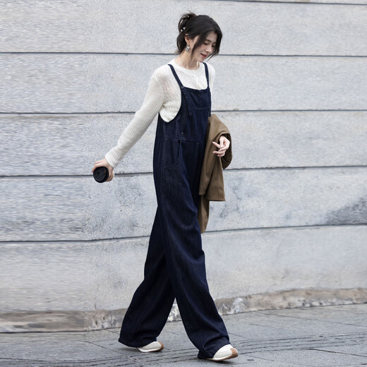 
Demana [Good to take off] Not easy to fade denim loose straight-leg casual overalls for women 2025 autumn style