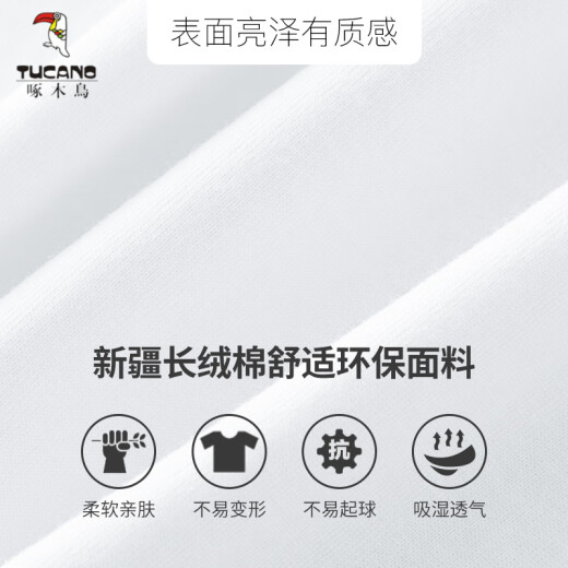 啄木鸟（TUCANO）2025新款纯棉t恤男短袖夏季半袖圆领上衣服宽松潮流印花体恤 M08-T687黑色 M