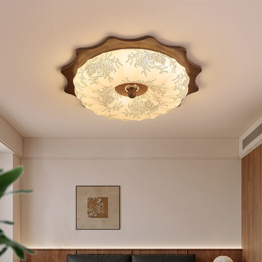 
Jundi medieval style bedroom lamp American retro LED ceiling lamp restaurant lamp simple bedroom lamp Guangdong Zhongshan lighting 3888A model - diameter 43CM - three-color dimming