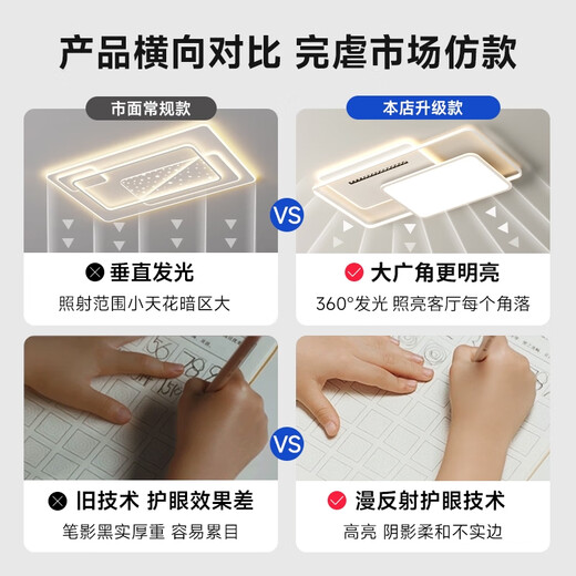 Pupan Lighting Designer Art Living Room Light Main Light Ceiling Light Modern Simple Eye Protection Guangdong Zhongshan Lamp 50W Light Guide Plate Eye Protection/RA9755*55*11CM5