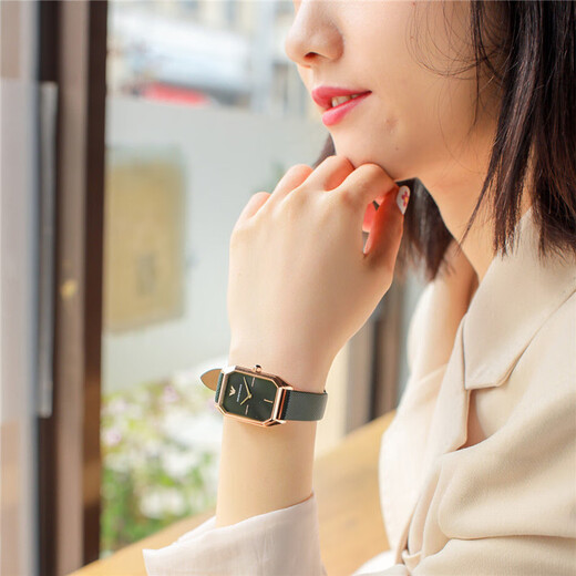 阿玛尼（Emporio Armani）Armani方糖小绿表女ins潮流复古皮带石英简约小方表AR11149 AR11623