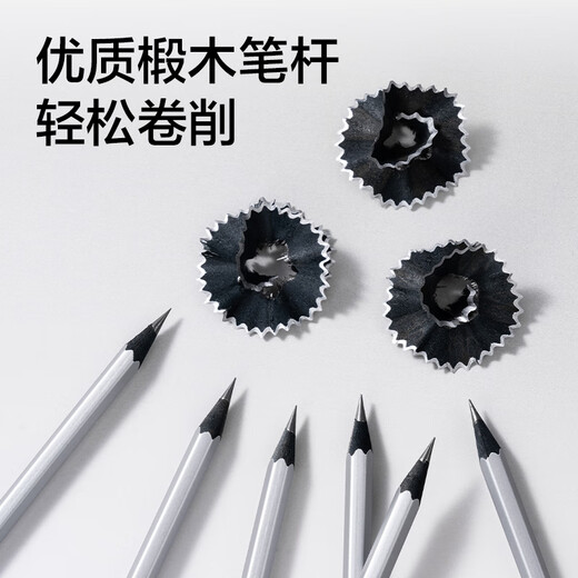 Deli [Nom personnalisé] 10 Hb Small Silver Rod Hexagonal Rod Newseat Crayon écrivant Crayon Black Wood Examen Sketch Sketch Drawing Writing Writing Gift NS753-HB