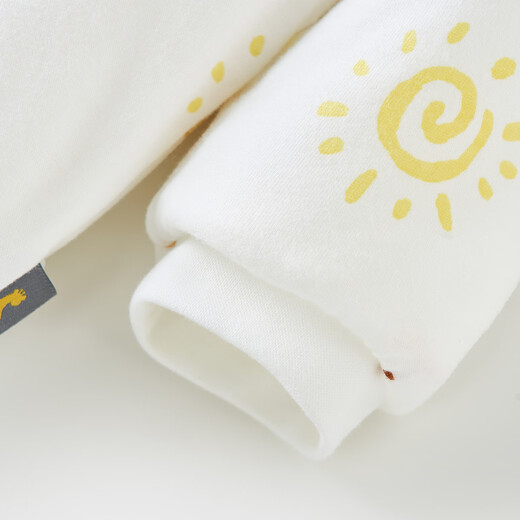 Tongtai Newborn Baby Clothes Jumpsuit Autumn and Winter Thickened Padded Newborn Baby Butterfly Clothes Yellow 66cm