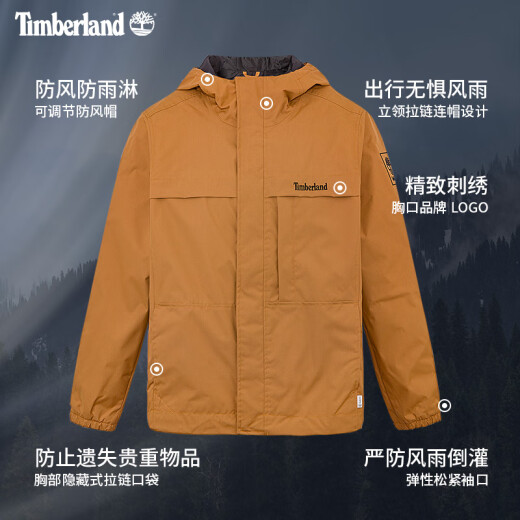 Timberland Oficial de chaqueta masculina nueva serie de capas impermeables al aire libre A695W A695WP47/Color de trigo M