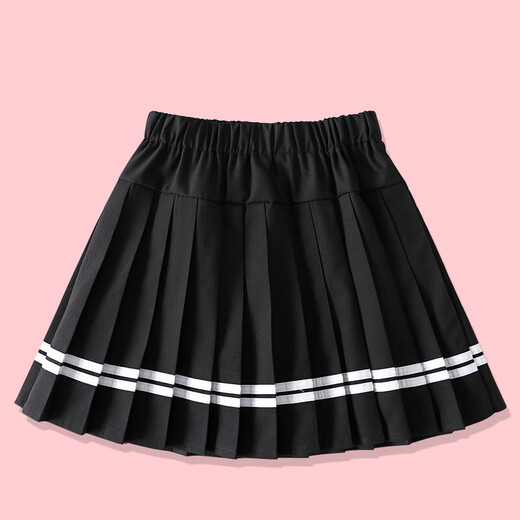 Hualin Mode Girls Plissee Rock Grundschule Uniform Performance Marine Khaki Sommer Mittelschule Guangzhou Dreizehn Linien 6627 Schwarz 110 cm