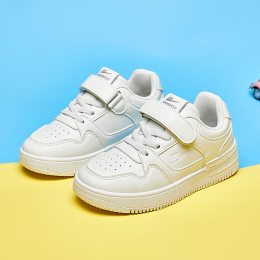 Warrior children's white shoes boys casual shoes girls board shoes campus sports shoes WZ(CL)-0238 white 35
