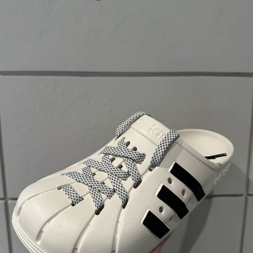 阿迪达斯 （adidas）ADILETTE CLOG 白色 洞洞运动休闲拖鞋 JH9849 JH9848黑色 40.5 支持鉴定