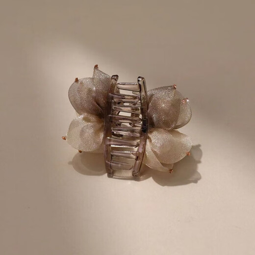 Grappling clip hairpin women's ponytail clip large hairpin ball hair accessories hair twister Korean style duckbill clip for the back of the head 1 coffee gold small gripping clip 4.5 cm