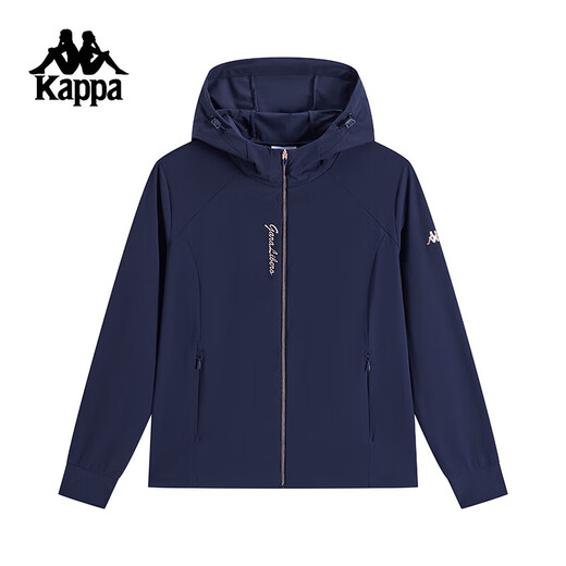 
Kappa back-to-back sports jacket new hooded knitted cardigan for women casual cool K0F42MK40 FZ Dark Night Blue Black-906 S