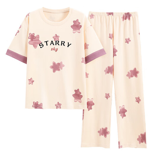 Pure Cotton Pajama для женщин в летних брюках с короткими рукавами, установленной 2025 Новая корейская версия симпатичной летней мультипликационной камеры.