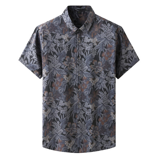 Siete lobos Camisa Europea y Americana de Men Spreved Shirt Man Fat Man Summer Fin Digital Breats Plus Fat Fat Buse Salled Micro-Sleved Tend 9202 Red L (175) 9205*175/109