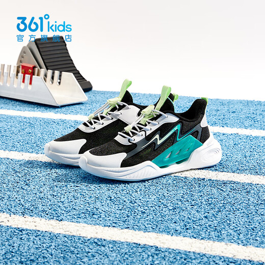 361 zapatos para niños para niños y niñas zapatos para correr deportivos para 2024 Summer Nuevos zapatos medianos y grandes para niños de carbono Negro/361 grados White/Water Lemon Green 34