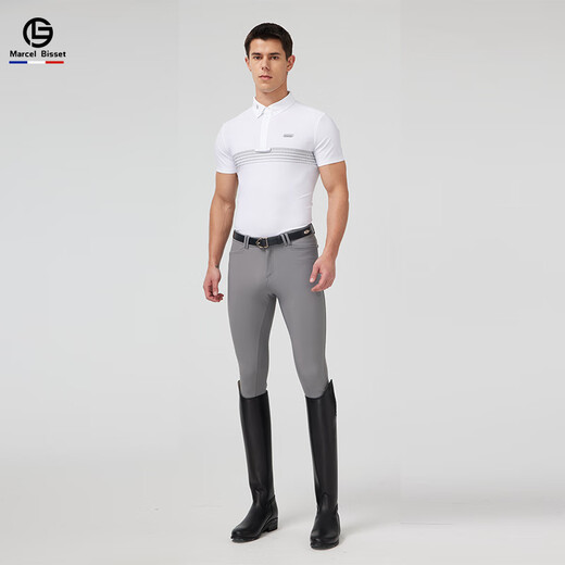 Marcel Bisset Spring y verano Menigrando a caballo para hombres Semi-Silicone Semi-Silicone sin deslizamiento Niños transpirables Barrios ecuestres para hombres 627/012/681 A-Gray (tecnología de piel de hielo, frescura de larga duración) 34 (2 pies 7)