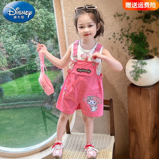 Disney Girls Summer Kulomi Set 2025 Nouveau salopette à manches courtes pour enfants à la mode à la mode