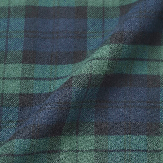 MUJI baby flannel long-sleeved shirt children's shirt boys and girls children's clothing 25 years winter pure cotton CC272A5A dark blue plaid 100/56A