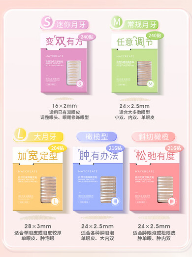 Bodybuilding Chuangyan double eyelid stickers for women, invisible, natural and traceless, double swollen eyes, imitation lace, olive-shaped (swollen eyes), 216 stickers, single sided