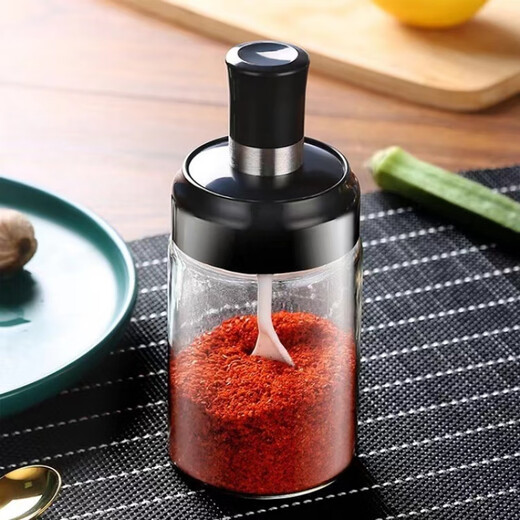Baichao seasoning kitchen storage glass seasoning combination set household seasoning bottle seasoning bottle MSG salt shaker spoon lid integrated salt shaker seasoning label