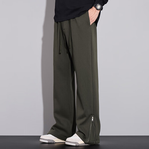 Lee Kids American Strick Männer Herbst und Winter Casual Hosen Neue modische Marke Lose und All-Match Foot Reißverschluss Mikro-Flare Hosen Männer 9859 Marine Blue XL (140jin [Jin gleich 0,5 kg])
