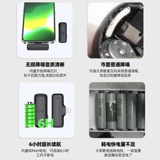 IBEXM-100 Wireless Lavalier Microphone Anchor Live Broadcast Special Mini Radio Microphone Outdoor Interview Short Video Conference Recording Equipment Professional Noise Reduction Radio Black