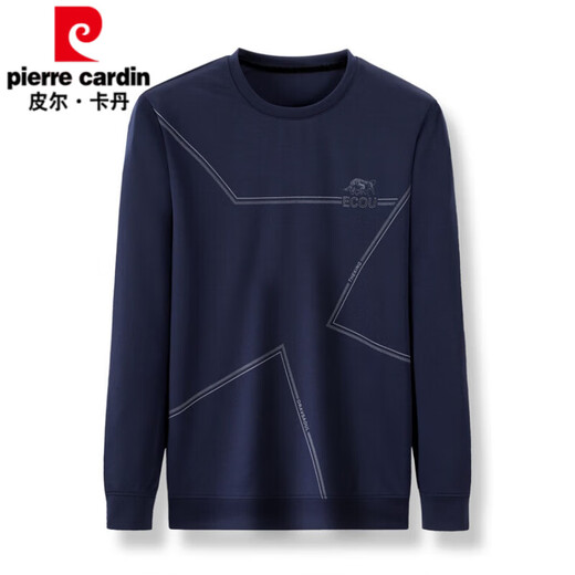 Pierre Cardin Mulberry Silk Longärmedose T-Shirt Herren-Rundhals-Sweatshirt-Herren Spring- und Herbst-Tops Neues trendy T-Shirt-Basishemd mit Molan 673 Spring- und Herbststil L 170 (120jin [Jin Equals Equals Equals Gym] -140jin [Jin Equals 0,5 kg])
