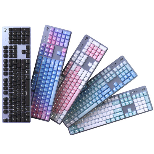 罗技（Logitech）K845有线机械键盘青红茶轴 办公打字游戏透明键帽台式机 K845+霜冻之蓝键帽 茶轴 x 否 x 104键