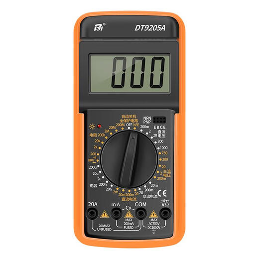 Électricien de haute précision de la méshute numérique de haute précision spécial entièrement automatique DT9205 Pruisible Watch DT9205A Standard [y compris la batterie 9V + stylo + manuel]