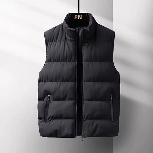 [Löschen Sie das Lagerhaus] Herren lässige und vielseitige Weste für Männer, verdickter Herbst- und Winterkalt- und warmer Weste sowie Baumwollweste Schwarz 4xl empfohlen 165-180jin [Jin ist 0,5 kg]