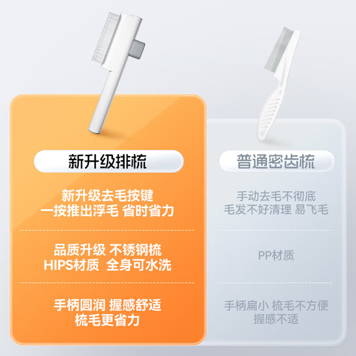 Huanpet.com pet cat comb, dog and cat hair comb, dog hair, cat and dog cleaner, long hair knotting comb to remove floating hair, flea comb