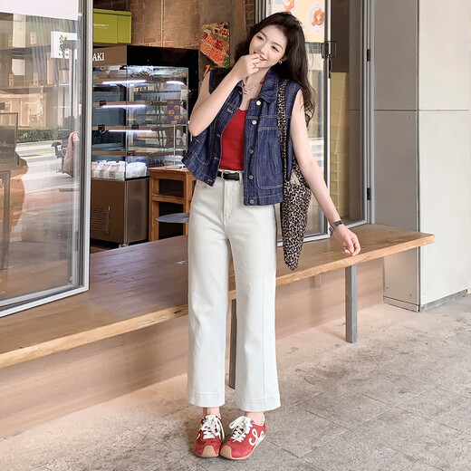 
MeiYANG (MEIYANG) angel 2 jeans Twill straight-legged eight/nine-point [big 50] grayish-white (nine-point version) M