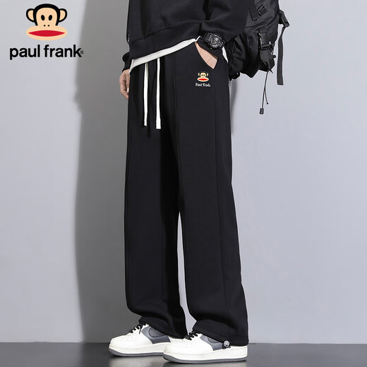 Paul Frank Casual Pants Men's Autumn Trendy Brand Loose Pants Men's Pants Straight Heavyweight Sweatpants Men's Sports Pants Black L