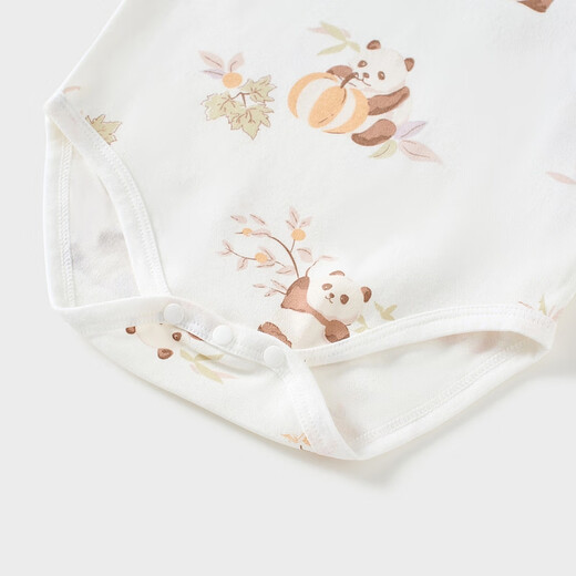 Tongtai (TONGTAI) baby bag, spring and autumn pure cotton newborn clothes, baby jumpsuit, triangle romper, off-white 90cm