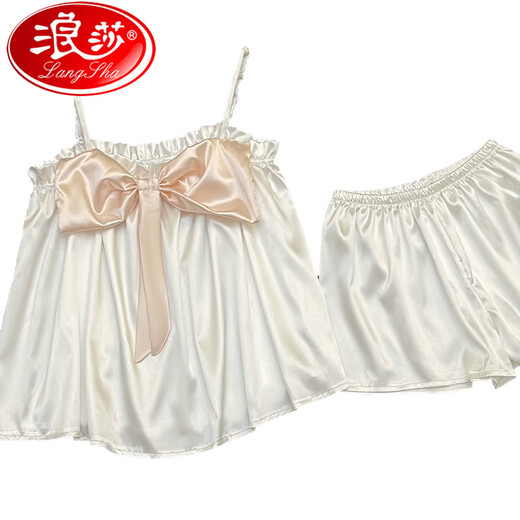 Langsha (Langsha) Sweet Slinging Pajamas de seda delgada para mujeres 2025 Summer NUEVO estilo coreano Internet Estilo de celebridades Sexy Pure Desire Juego de ropa #YX-9214 L [99-115] Jin [Jin equivale a 0.5 kg]