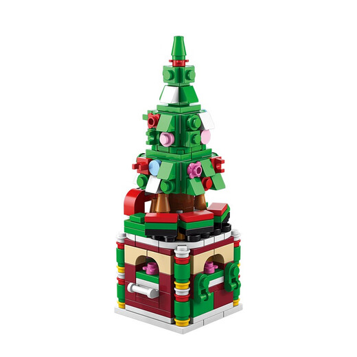 Shantoulin Village Kleine Getreide Weihnachtsbaum Bausteine Versammlung Spielzeug Kinder Puzzle Junge und Mädchen Weihnachtsmann Geburtstagsgeschenk Schneemann-757 Blocks