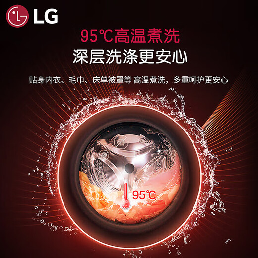 LG 9kg drum washing machine fully automatic 475mm ultra-thin body AI direct drive inverter washing machine for home small apartment white FCY90N2W luxury white