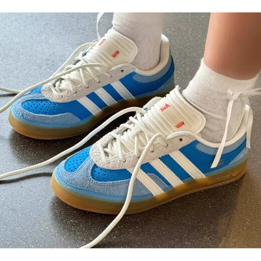 阿迪达斯 （adidas）Bad Bunny x Adidas Gazelle Indoor 灰白蓝复古低帮板鞋 IF9734 灰蓝 IF9734 36 正常尺码