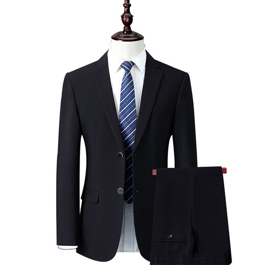 Wirpta high-end brand suit men's suit 2025 new business two-piece suit casual suit groom wedding dress for men black (spot Suda) M 170