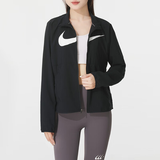 
Nike (NIKE) jacket women's summer new outdoor fitness sportswear stand collar windproof casual jacket HV2648-010 HV2648-010 Black L