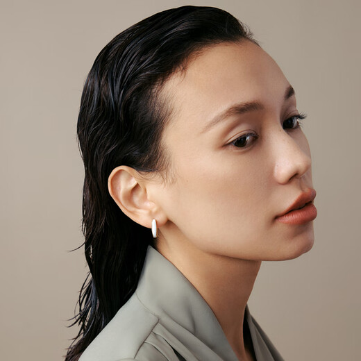 Fellala (fallala) Huacai Ribbon Earrings Women's Retro Earrings High-end Earrings Simple Earrings Holiday Birthday Gifts Huacai Ribbon Earrings | White