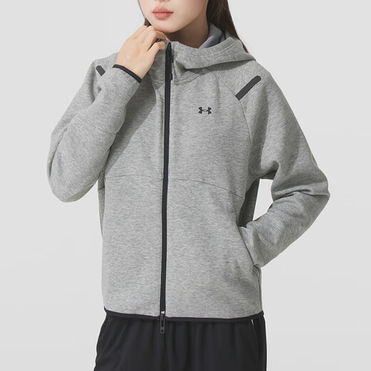 Veste féminine de l'armure (Underarmour) 2025 Été Nouvelles vêtements de sport exercice extérieur veste à capuche en tricot veste à la mode veste décontractée 1379842/011 XS