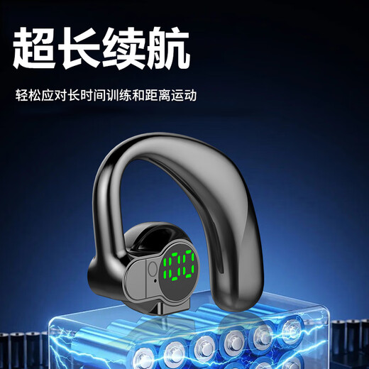 Pinshi Voice of Berlin | 2025 new Bluetooth headset on-ear wireless ear clip running bone conduction concept ultra-long battery life suitable for Apple Huawei vivo Xiaomi classic black suitable for both left and right ears | long-term wear without pain HD calls | 180 rotation | ultra-long battery life