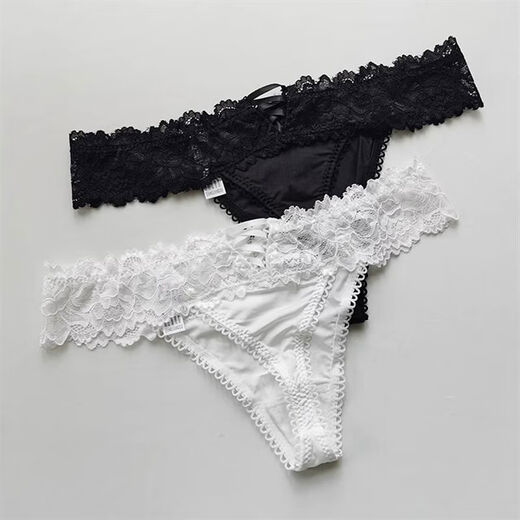 Underwear for women, thong, nails, buttocks, crotch, seamless ass, big girl, lace, sexy, high-end, S black